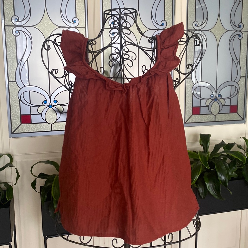 Loft size medium ruffled strap blouse